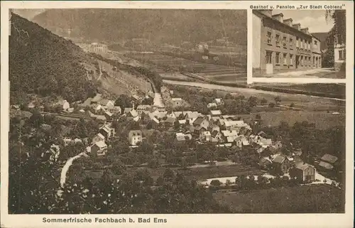 Bad Ems Gasthof  Pension Zur Stadt Coblenz, Stadt 2B 1931  gel. Bahnpoststempel