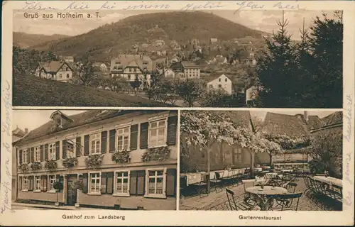 Ansichtskarte Hofheim (Taunus) 3 Bild Gasthof Landsberg Taunus 1928