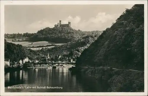 Ansichtskarte Balduinstein Schloss Schaumburg a. Lahn, Brücke 1931