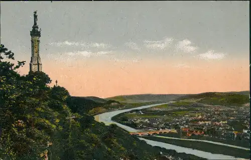 Ansichtskarte Trier Totale mit Mariensäule 1928