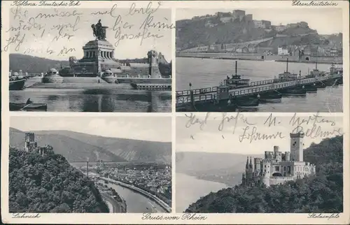 Lahnstein Burg Lahneck Burg Stolzenfels Deutsches Eck - 4 Bild 1931