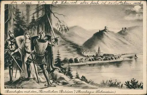 Bornhofen-Kamp-Bornhofen Ritter rauben Jungfrau - Stadt und Burgen 1932