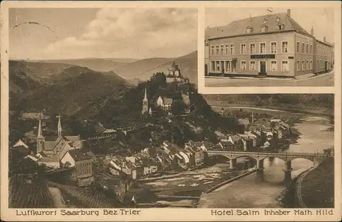 Ansichtskarte Saarburg/Trier 2 Bild: Stadt und Hotel Salm 1932