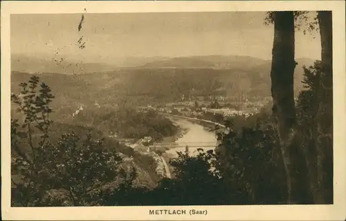 Ansichtskarte Mettlach Blick auf die Stadt 1932