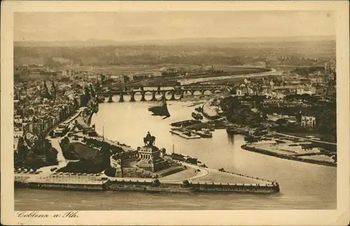 Ansichtskarte Koblenz Deutsches Eck - Fernblick 1930