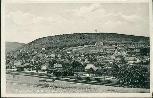 Ansichtskarte Hofheim (Taunus) Bahnhof und Stadt 1928