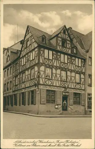 Ansichtskarte Koblenz Althistorisches Weinhaus, Zum Hubertus, 1931