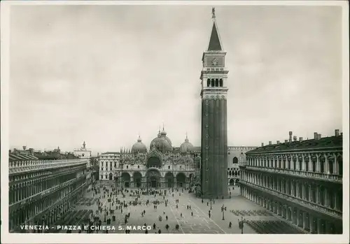 Cartoline Venedig Venezia PIAZZA E CHIESA S. MARCO 1940