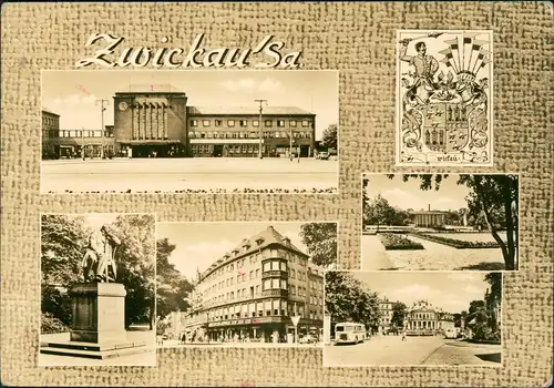 Ansichtskarte Zwickau DDR Mehrbildkarte div. Ortsansichten 1966/1964