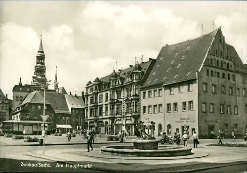 Ansichtskarte Zwickau Hauptmarkt zur DDR-Zeit 1971