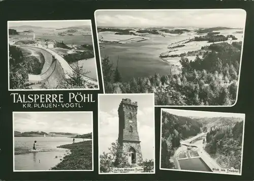 Ansichtskarte Pöhl Talsperre Pöhl im Vogtland, DDR Mehrbildkarte 1966