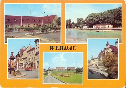 Werdau Sportschule, Bad, August-Bebel-Straße, Neubauten, Markt 1981