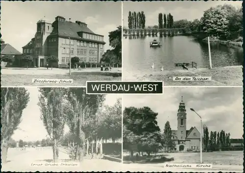 Werdau DDR Mehrbild-AK W.-West u.a. Diesfarweg-Schule An den Teichen 1967
