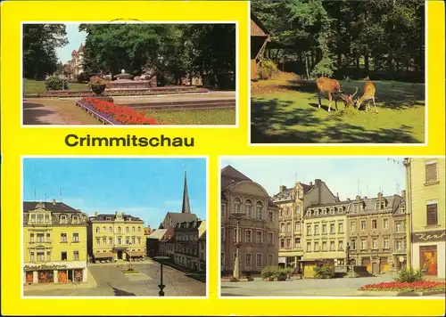 Crimmitschau Friedenspark, Sahnpark, Hotel Haus der Einheit, Markt 1981