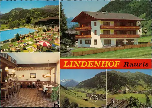 Rauris Mehrbildkarte mit Pension LINDENHOF Familie Langreiter 1981
