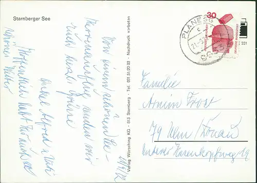 Ansichtskarte Starnberg Starnberger See Mehrbildkarte 1972  mit Stempel PLANEGG