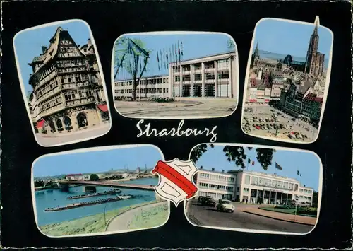 CPA Straßburg Strasbourg Mehrbildkarte mit Stadtteilansichten 1969