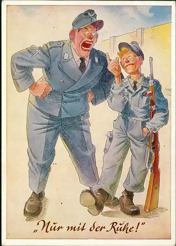 Ansichtskarte  Humor-Karte "Nur mit der Ruhe" (Soldaten-Humor) 1968