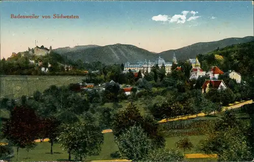 Ansichtskarte Badenweiler Panorama-Ansicht Badenweiler von Südwesten 1910