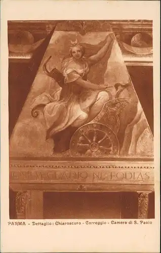 Parma Dettaglio: Chiaroscuro - Correggio - Camera di S. Paolo 1920