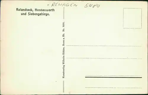 Rolandseck Remagen Rolandseck, Nonnenwerth Siebengebirge (Künstlerkarte) 1920