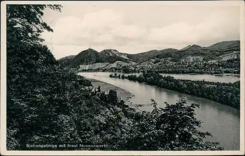 Rolandseck-Remagen Siebengebirge mit Insel Nonnenwerth im Rhein 1941