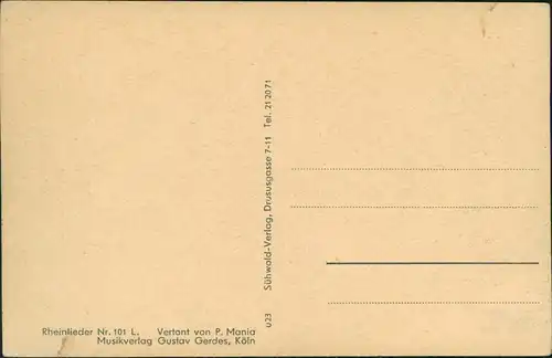 Rolandswerth Remagen Rolandsbagen mit Durchblick  Drachenfels (Liedkarte) 1920