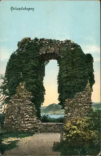 Ansichtskarte Rolandswerth-Remagen Rolandsbogen am Rhein HELIOCOLORKARTE 1910