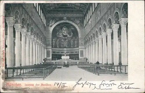 Maxvorstadt-München Inneres der Basilica Basilika Innenansicht 1900