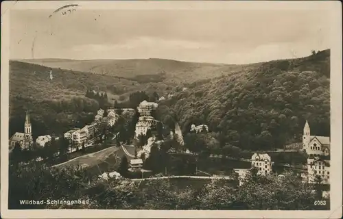 Ansichtskarte Schlangenbad Panorama-Ansicht; Taunus Blick 1930