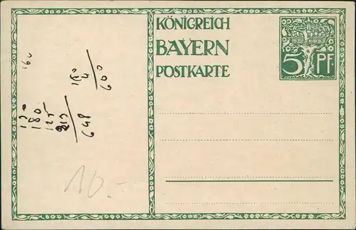 Ansichtskarte  KÖNIGREICH BAYERN POSTKARTE 1911