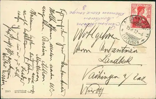 Ansichtskarte Lausanne Panorama-Ansichten les Alpes de Savoie 1912