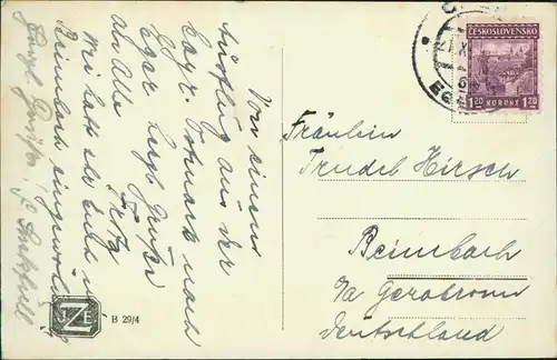 Postcard Eger Cheb Kirchenstiege, Kirche (Church) 1940