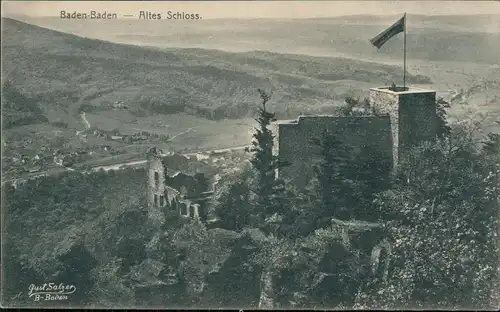 Ansichtskarte Baden-Baden Schloss Hohenbaden (Altes Schloss) 1910