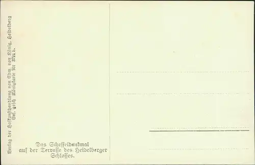 Heidelberg Scheffeldenkmal auf der Terrasse des Heidelberger Schloss 1910