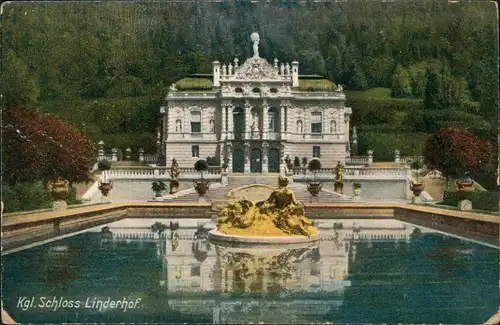 Ansichtskarte Linderhof-Ettal Schloss Linderhof (Castle in Bavaria) 1921