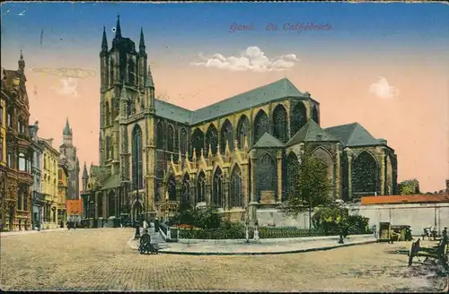 Postkaart Gent Ghent (Gand) La Cathédrale Kathedrale 1919