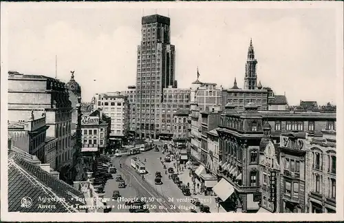 Postkaart Antwerpen Anvers Panorama-Ansicht Stadtansicht Hochhaus 1940