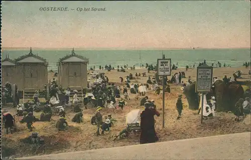 Postkaart Ostende Oostende Op het Strand, Nordsee Strandleben 1910
