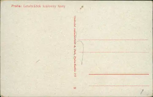Postcard Prag Praha Praha: Letohrádek královny Anny 1920