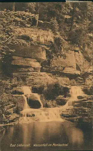 Ansichtskarte Bad Liebenzell Wasserfall (Waterfall) im Monbachtal 1913