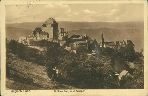 Ansichtskarte Burg an der Wupper-Solingen Schloss Burg, Seitenansicht 1914