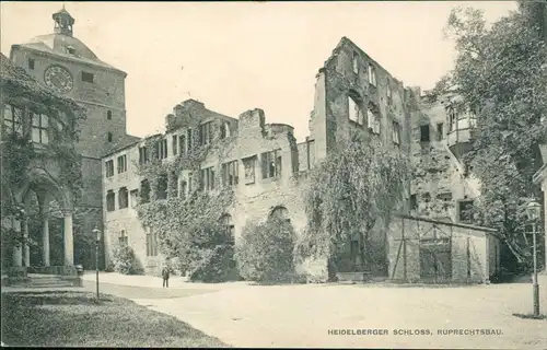 Ansichtskarte Heidelberg Heidelberger Schloss, Ruprechtsbau 1908