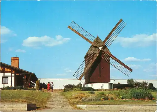 Ansichtskarte Fahrland-Potsdam Windmühle mit Grillrestaurant 1989