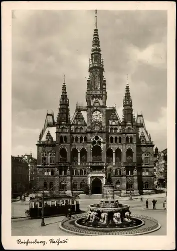 Reichenberg Liberec Rathaus am Adolf-Hitler-Platz Hauptstadt des Sudetengau 1942