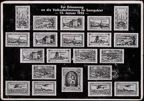 Saarlouis Erinnerung die Volksabstimmung  1935  Saargebiet Sondermarke