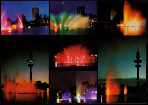 Ansichtskarte Hamburg Planten un Blomen MB illumination bei Nacht 1979