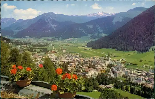 Ansichtskarte Davos Panorama-Ansicht gegen Rhätikon und Pischahorn 1960