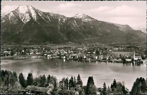 Ansichtskarte Egern-Rottach-Egern Panorama-Ansicht Blick mit Wallberg 1955