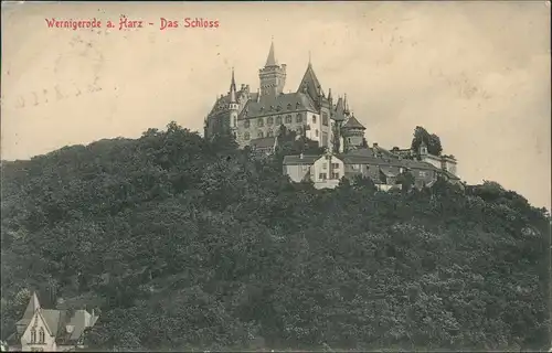 Ansichtskarte Wernigerode Schloss (Castle) Fernansicht 1913